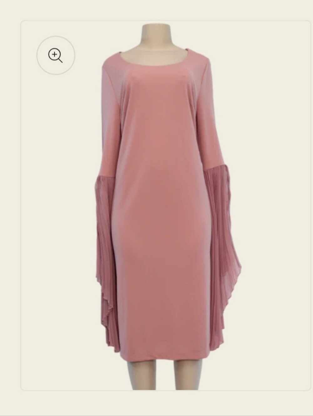 Eloquii Dusty Rose Pleated Bell Sleeve Shift Dress NWT 20W